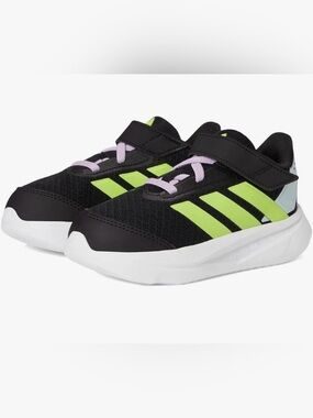 adidas “Duramo SL 2 EL I” Kids Black Sneakers with Lime and Purple, Toddler Sz 8